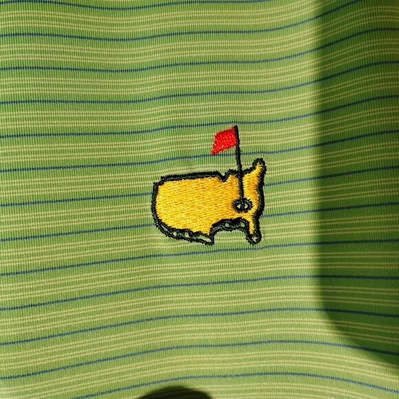 Masters Tech polo shirt mens M Medium green performance stretch UPF 30 golf - Picture 3 of 10